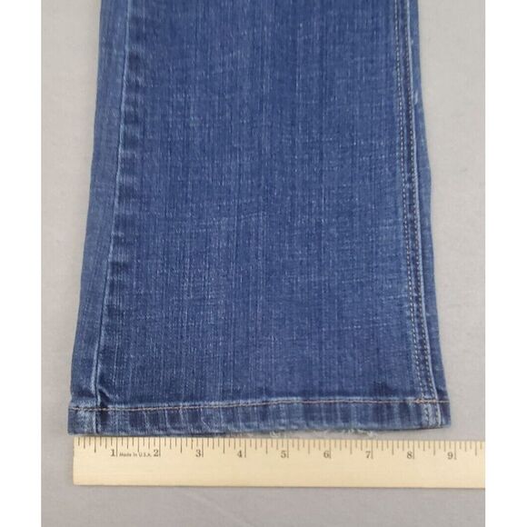 White House Black Market Jeans 26 Blue Flare Noir Stretch Dark‎ Wash - Picture 7 of 11